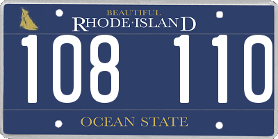 RI license plate 108110