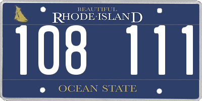RI license plate 108111