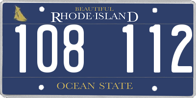 RI license plate 108112