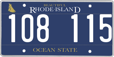 RI license plate 108115