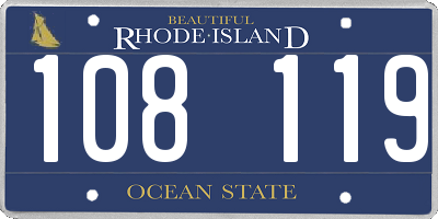 RI license plate 108119