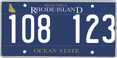 RI license plate 108123