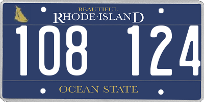 RI license plate 108124