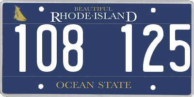 RI license plate 108125