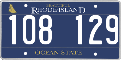 RI license plate 108129