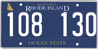 RI license plate 108130