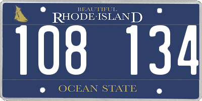 RI license plate 108134
