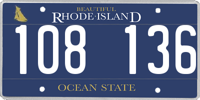 RI license plate 108136