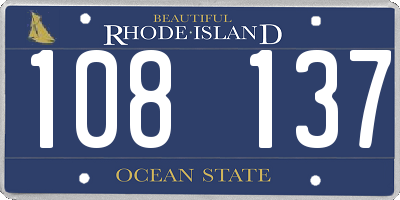 RI license plate 108137