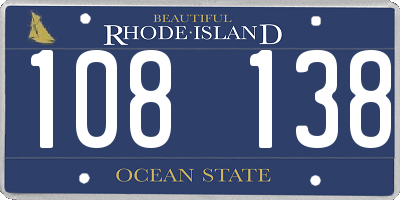 RI license plate 108138