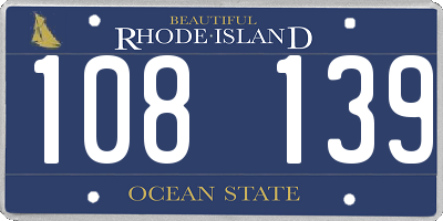 RI license plate 108139