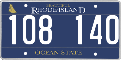 RI license plate 108140
