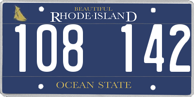 RI license plate 108142