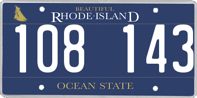 RI license plate 108143