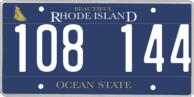 RI license plate 108144