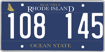 RI license plate 108145