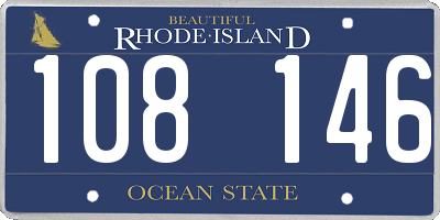 RI license plate 108146