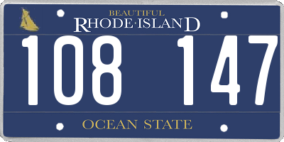 RI license plate 108147