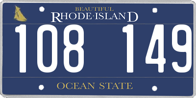 RI license plate 108149