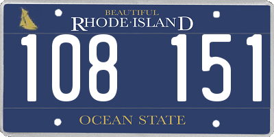 RI license plate 108151