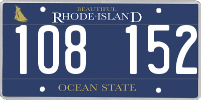 RI license plate 108152