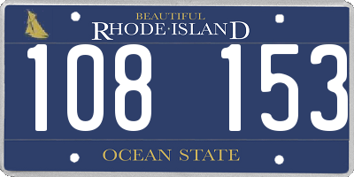 RI license plate 108153