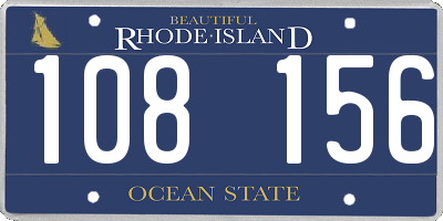 RI license plate 108156