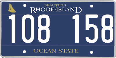 RI license plate 108158