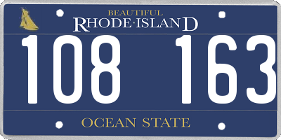 RI license plate 108163