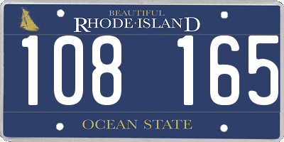 RI license plate 108165