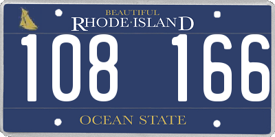 RI license plate 108166