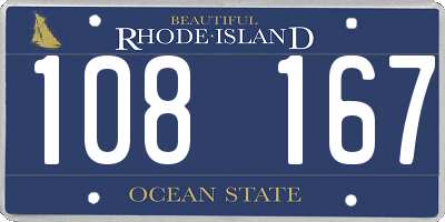 RI license plate 108167