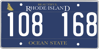RI license plate 108168