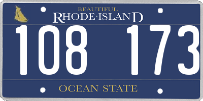 RI license plate 108173
