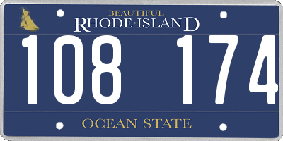 RI license plate 108174