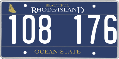 RI license plate 108176