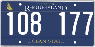 RI license plate 108177