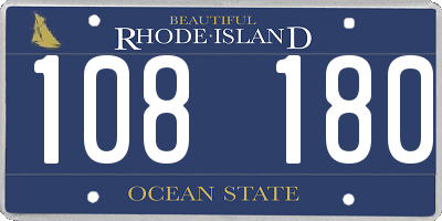 RI license plate 108180