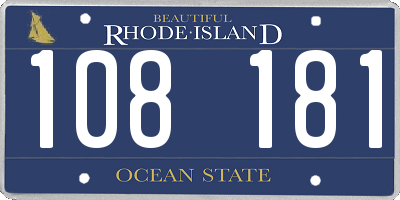 RI license plate 108181