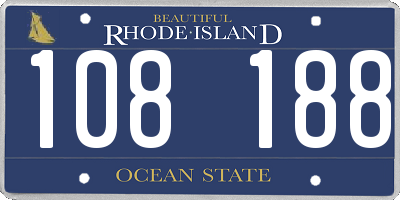 RI license plate 108188