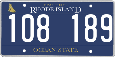 RI license plate 108189