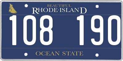 RI license plate 108190