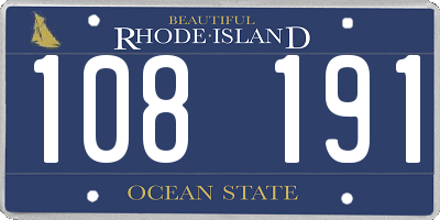 RI license plate 108191