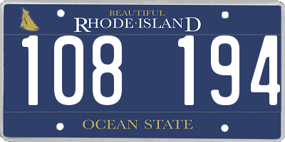 RI license plate 108194