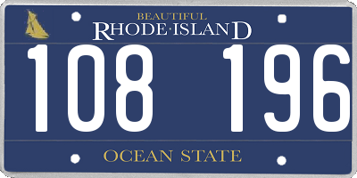 RI license plate 108196