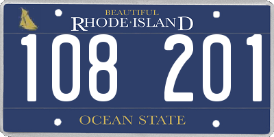 RI license plate 108201