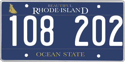 RI license plate 108202