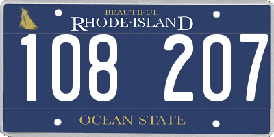 RI license plate 108207