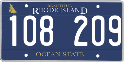 RI license plate 108209