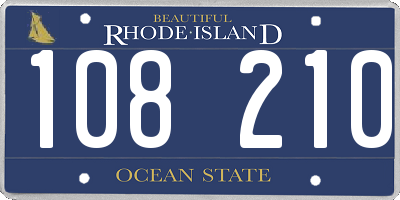 RI license plate 108210